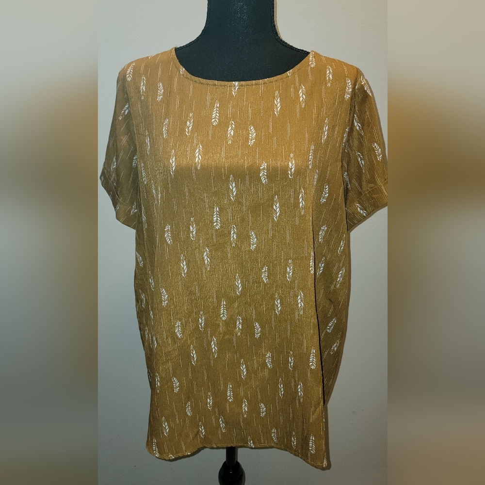 A Dip Of Darling Gold Patterned Shirt